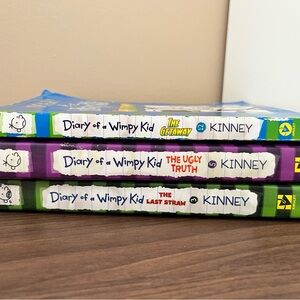 Diary of a Wimpy Kid Book Lot Jeff Kinney 3 Books Hardcover Paperback